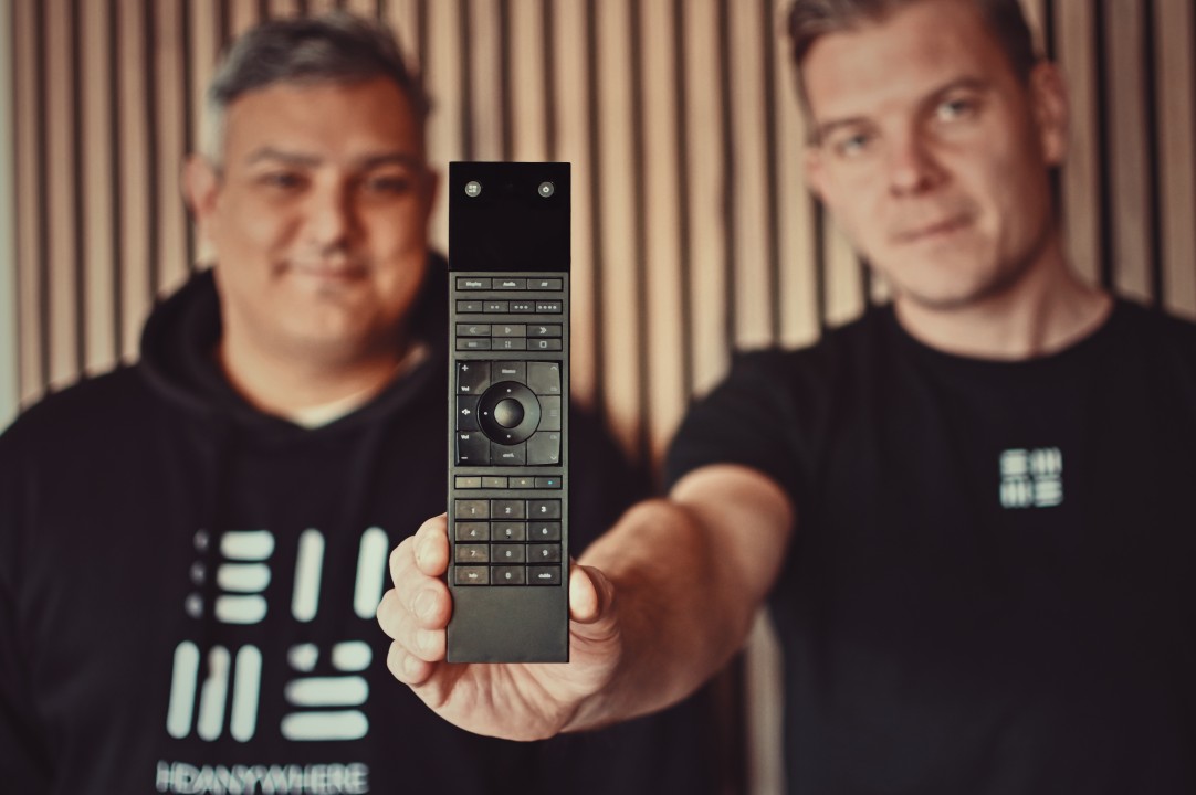 Dillan Pattni and Chris Pinder show off the new uControl Remote